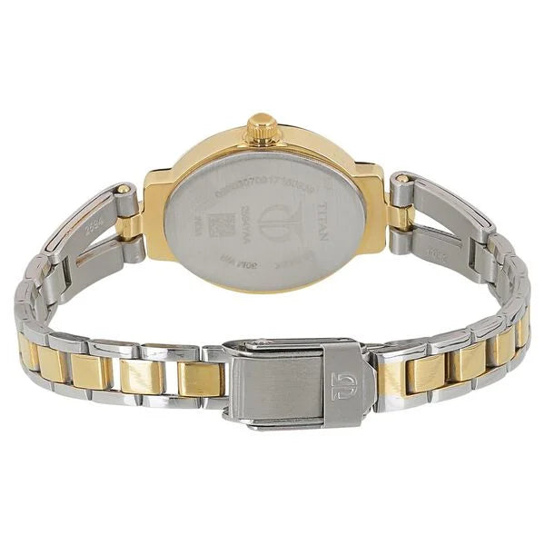 Titan Quartz Analog Silver Dial Two Toned Stainless Steel Strap Watch For Women