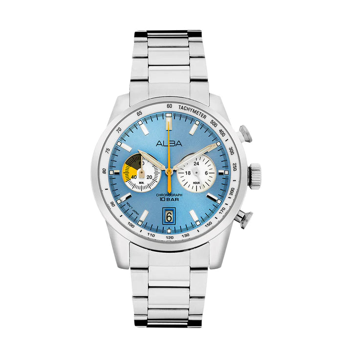 A4B011X1 Sky Blue + White Dial Chronograph Watch