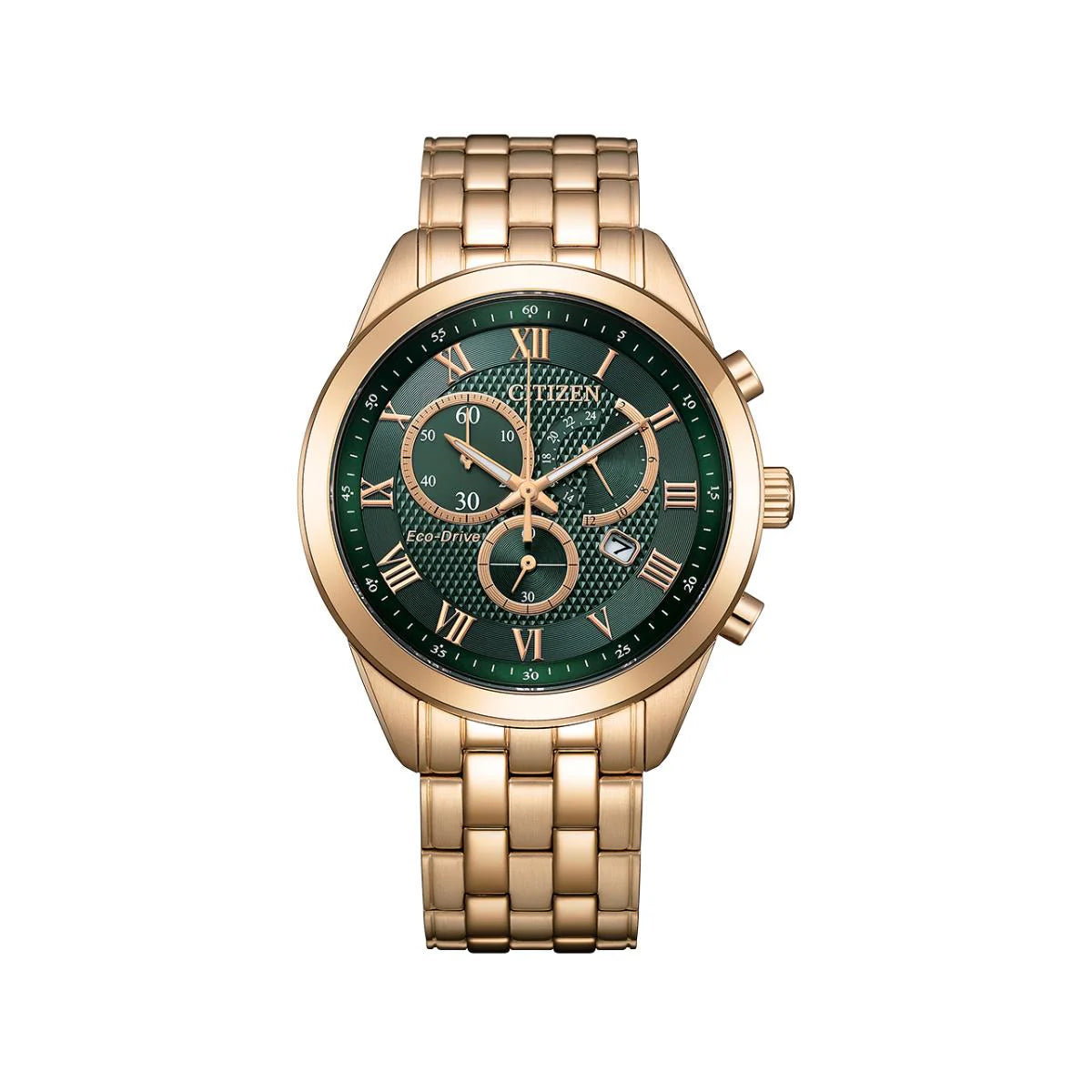 CITIZEN Eco-Drive Green Dial Analog Chronograph Men's Watch AT2603-59X