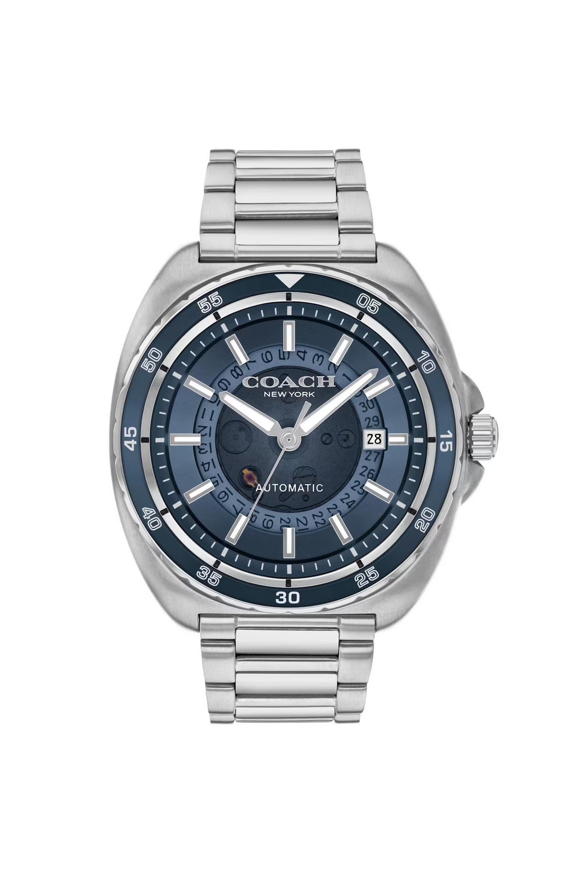 Charter China Auto 44.5 mm Blue Tonneau Dial Stainless Steel Analogue Watch for Men - 14602711
