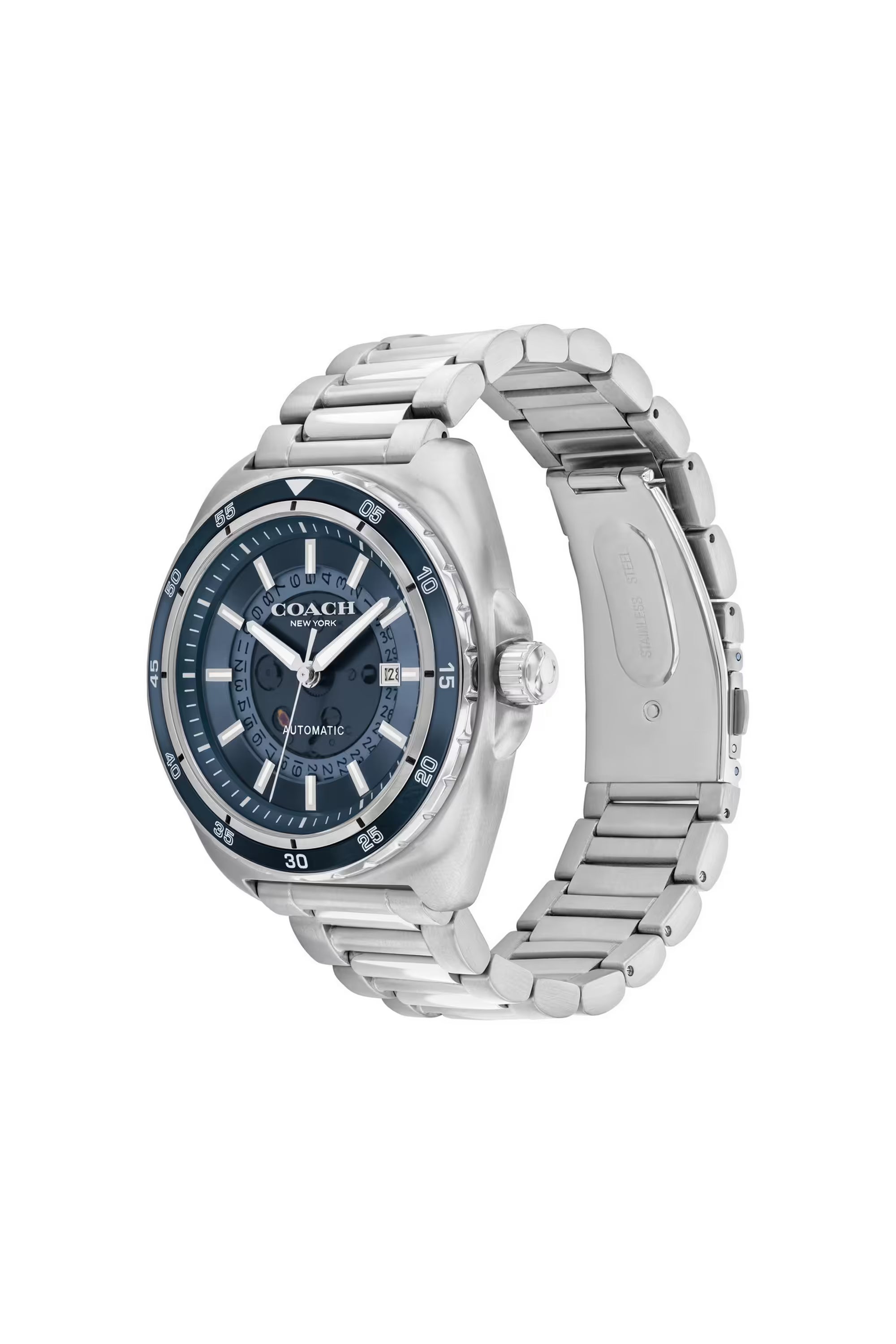 Charter China Auto 44.5 mm Blue Tonneau Dial Stainless Steel Analogue Watch for Men - 14602711