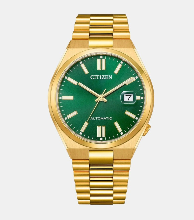 Tsuyosa Men Automatic Green Dial Analog Stainless Steel Watch NJ0152-51X  NJ0152-51X
